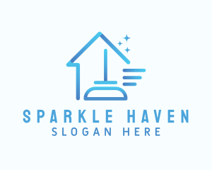 Sparkle Home Cleaning Mop logo design