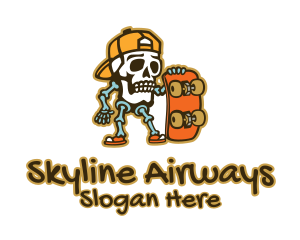 Skeleton Skater Tattoo Logo