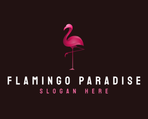 Flamingo Bird Wellness logo design