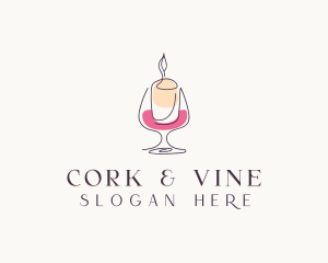 Wine Candle Decor logo design