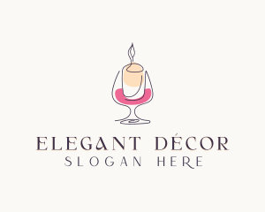 Wine Candle Decor logo design