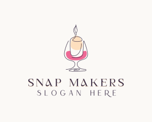 Wine Candle Decor logo design