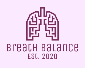 Violet Respiratory Lungs Labyrinth logo design