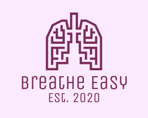 Violet Respiratory Lungs Labyrinth logo design