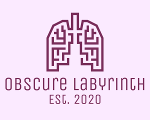 Violet Respiratory Lungs Labyrinth logo design