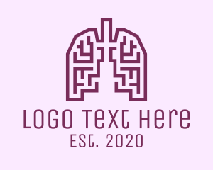 Oxygen - Violet Respiratory Lungs Labyrinth logo design