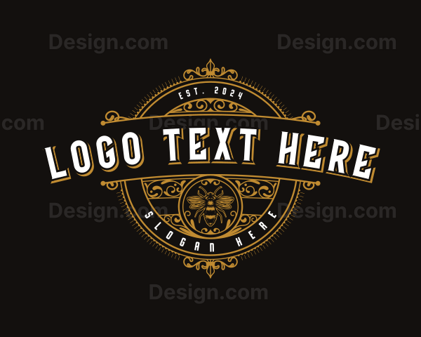 Luxury Ornamental Bee Logo