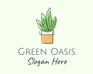 Simple Plant Line Art logo