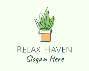 Simple Plant Line Art logo