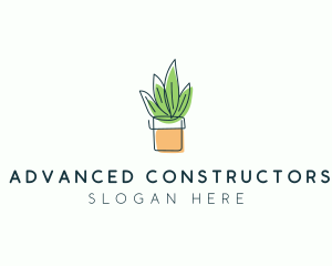 Plant Line Art logo design