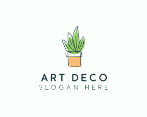 Plant Line Art logo design