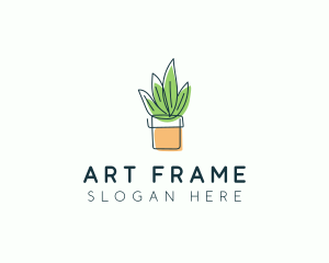 Plant Line Art logo design