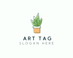 Plant Line Art logo design