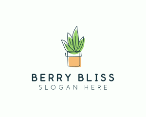 Plant Line Art logo design