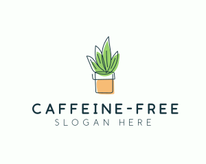 Plant Line Art logo design