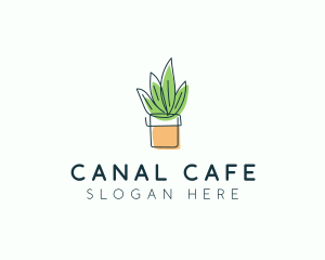 Plant Line Art logo design