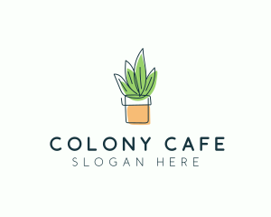 Plant Line Art logo design