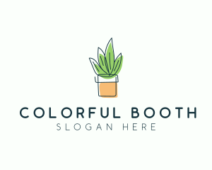 Plant Line Art logo design