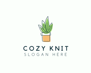 Plant Line Art logo design