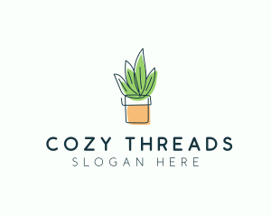 Plant Line Art logo design