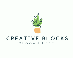 Plant Line Art logo design