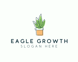 Plant Line Art logo design