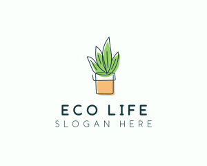 Plant Line Art logo design