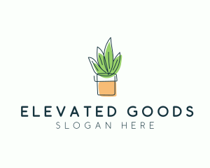 Plant Line Art logo design