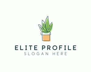 Plant Line Art logo design