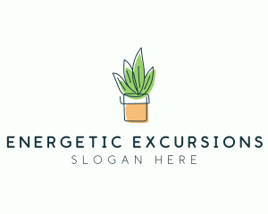 Plant Line Art logo design