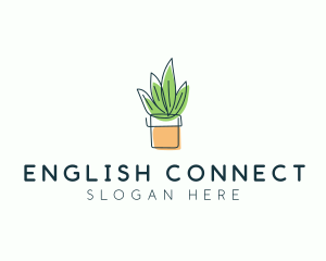 Plant Line Art logo design