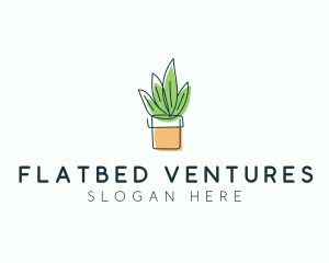 Plant Line Art logo design