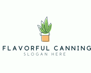 Plant Line Art logo design