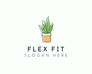 Plant Line Art logo design