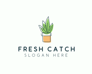 Plant Line Art logo design