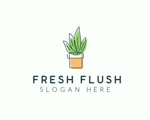 Plant Line Art logo design