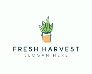 Plant Line Art logo design