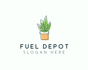 Plant Line Art logo design