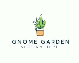 Plant Line Art logo design