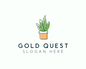 Plant Line Art logo design