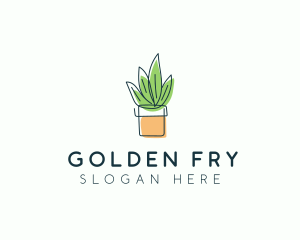 Plant Line Art logo design