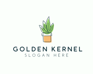 Plant Line Art logo design