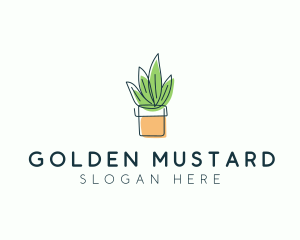 Plant Line Art logo design