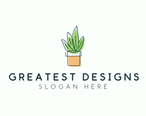 Plant Line Art logo design