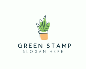 Plant Line Art logo design