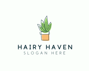 Plant Line Art logo design