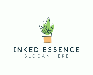 Plant Line Art logo design