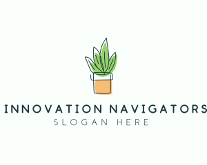 Plant Line Art logo design