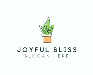 Plant Line Art logo design