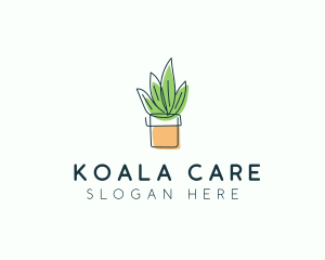 Plant Line Art logo design